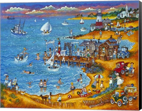 Framed Fishing Pier Print