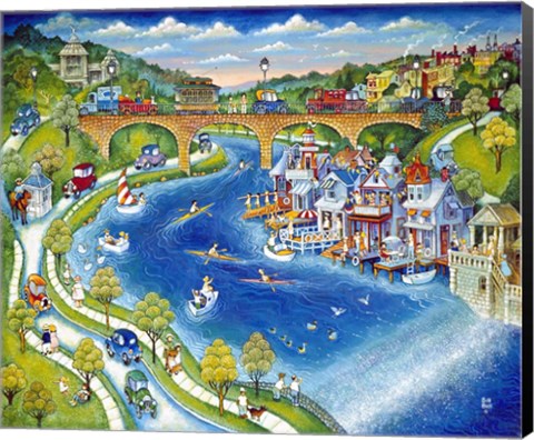 Framed Boathouse Row Print