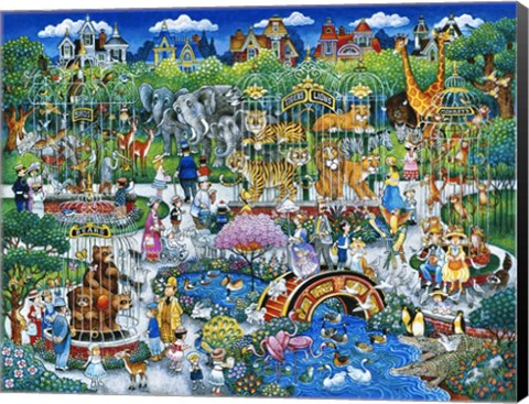 Framed Victorian Zoo Print