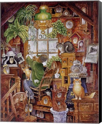 Framed Clock Man 2 Print