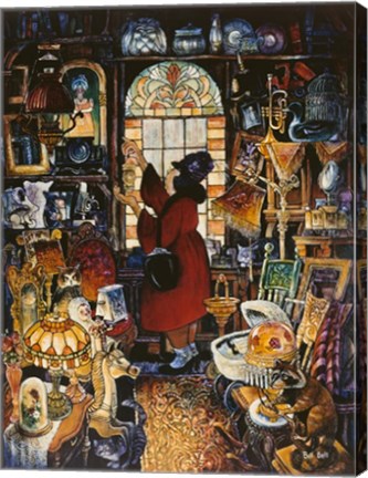 Framed Antique Lady Red Coat II Print