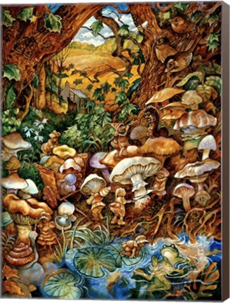 Framed Mushroom Fairies Print