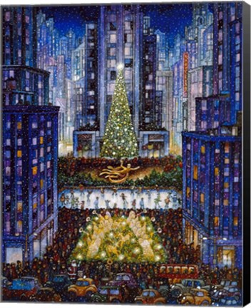 Framed Rockefeller Center 2 Blue Print