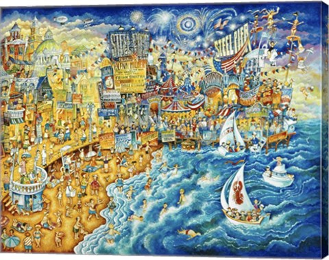 Framed Steel Pier Night And Day Print