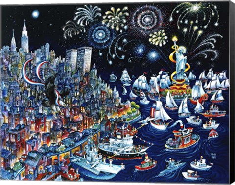 Framed Liberty With Eagle Print