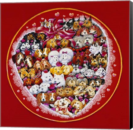 Framed Valentine Dogs Print