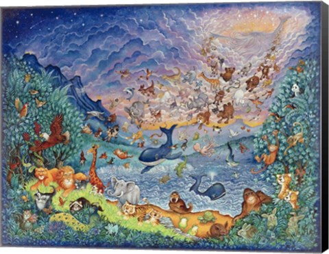 Framed Blue Creation Print