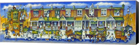 Framed Row Of Houses Long Print