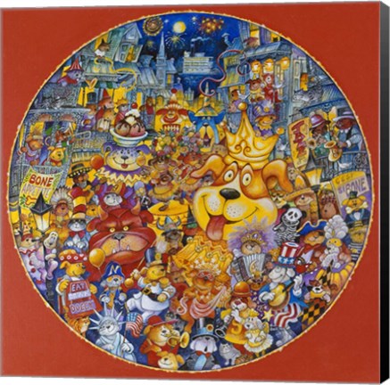 Framed Mardis Gras Dogs Print