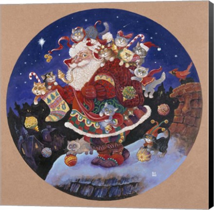 Framed Here Comes Santa Claus Print