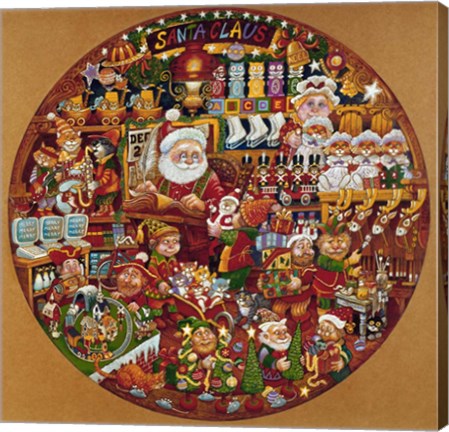 Framed Santa Claus Workshop Print