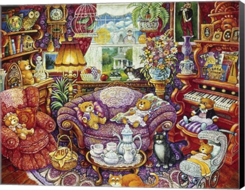 Framed Teatime For Teddy Print