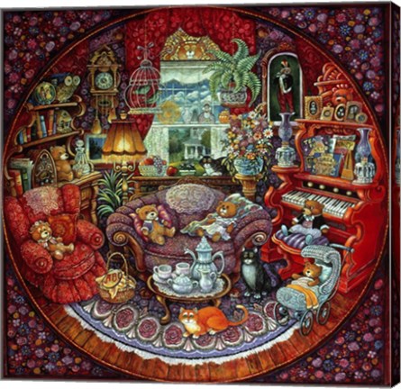 Framed Teatime For Teddy Print