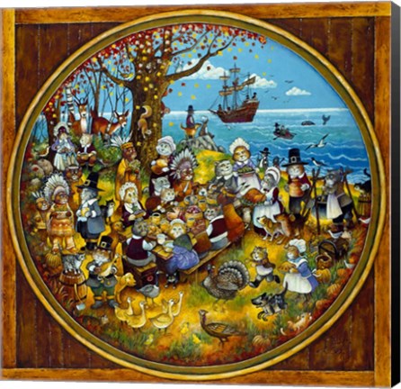 Framed New World Cats Print