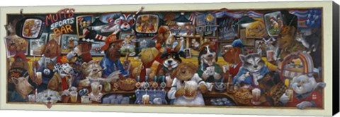 Framed Mo&#39; Mutts Sports Bar Print