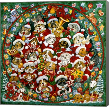 Framed Santa Paws Christmas Print