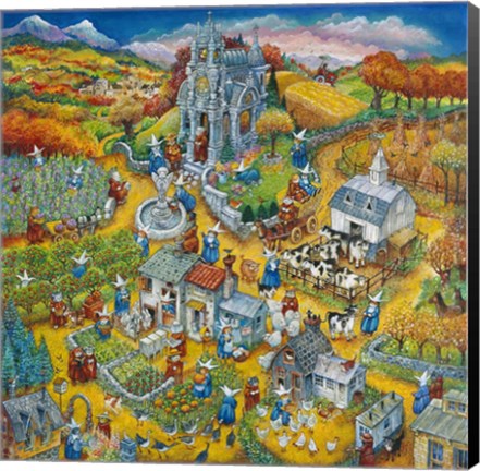 Framed Holy Cats Bringin&#39; In The Sheaves Print