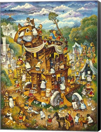 Framed Trojan Cats Print