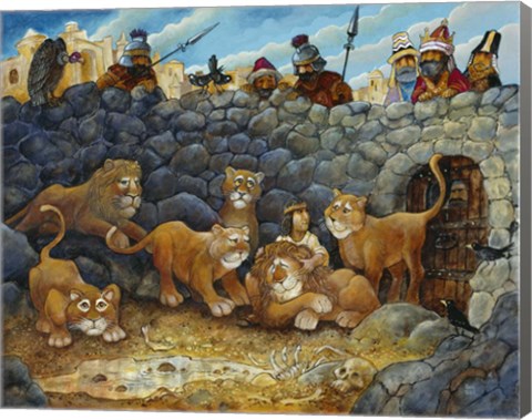 Framed Daniel In Lions Den Print