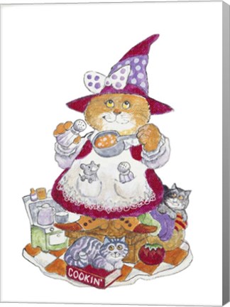 Framed Cookin&#39; Cat Print