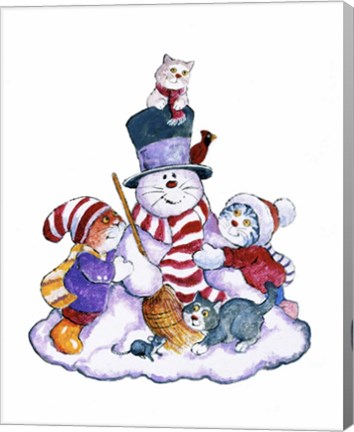 Framed Winter Cats Print