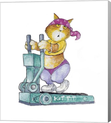 Framed Aerobic Cat Print