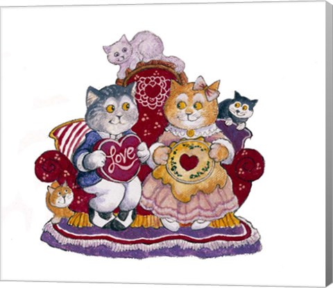 Framed Valentine Cats Print