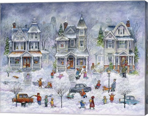 Framed Snowy Streets Print