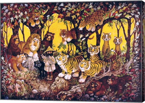 Framed Noah - Lions-Tigers-Bears Print