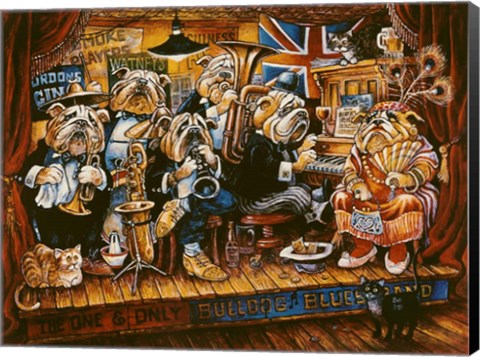 Framed Bull Dog Blues Band Print