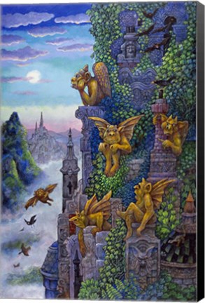 Framed Gargoyle&#39;s Twilight Print