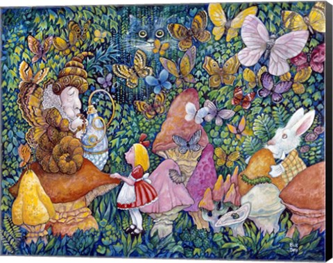 Framed Alice And The Caterpiller Print