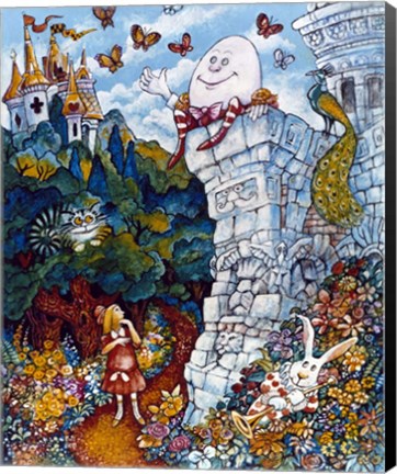 Framed Alice And Humpty Dumpty Print