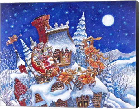 Framed Santa Is Here Print