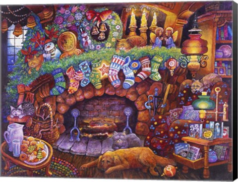 Framed By the Fireplace Print