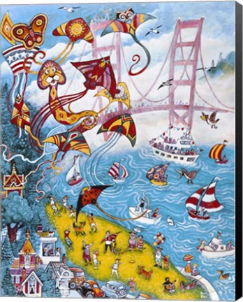 Framed Goldengate Kites Print