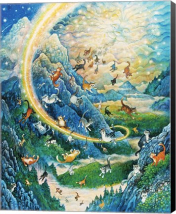 Framed Rainbow Cat Creation Print