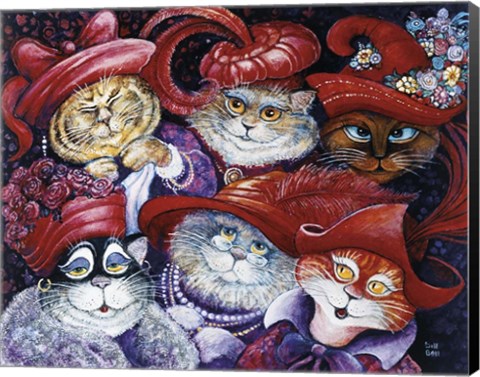 Framed Red Hat Cats Print