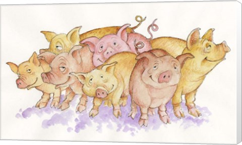 Framed Piggies Print