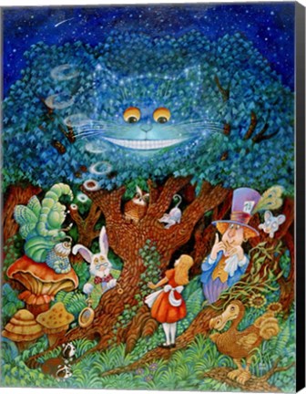 Framed Alice &amp; The Cheshire Cat Print