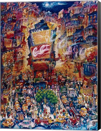 Framed Memories Of Times Square Print