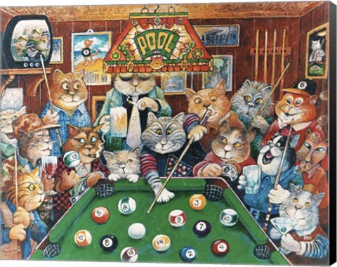 Framed Hustler ( Pool Cats ) Print