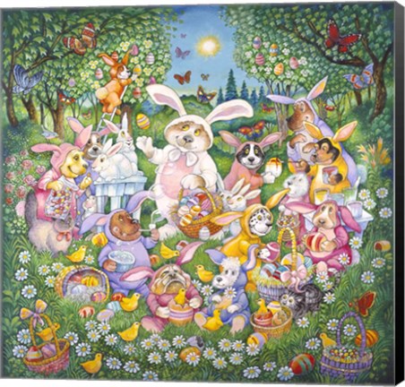 Framed Easter Pups Print