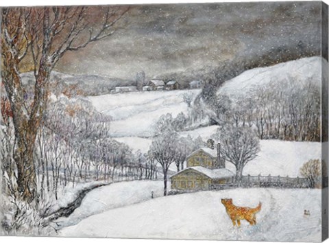 Framed Daisy&#39;s First Snow Print