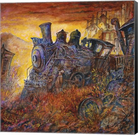 Framed Rusty Train Print