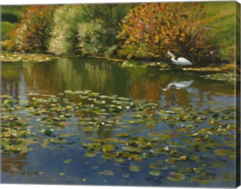 Framed Plein Air Egret 1 Print