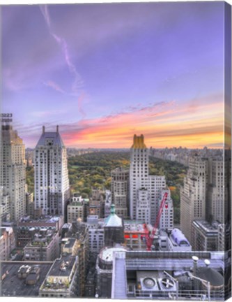 Framed Amanecer Otonal en Central Park Vertical Print