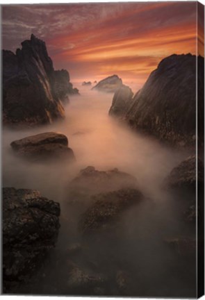 Framed Atardecer en Ixtapa Print