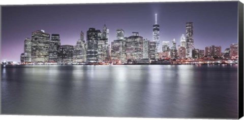 Framed Manhattan Skyline Night Print