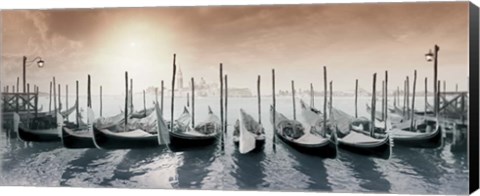 Framed Gondolas Pano Color Print